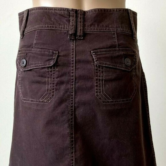 Old Navy Skirt Stretch Size 0 Short Mini Brown Corduroy Cotton Zip Pockets - Picture 5 of 12